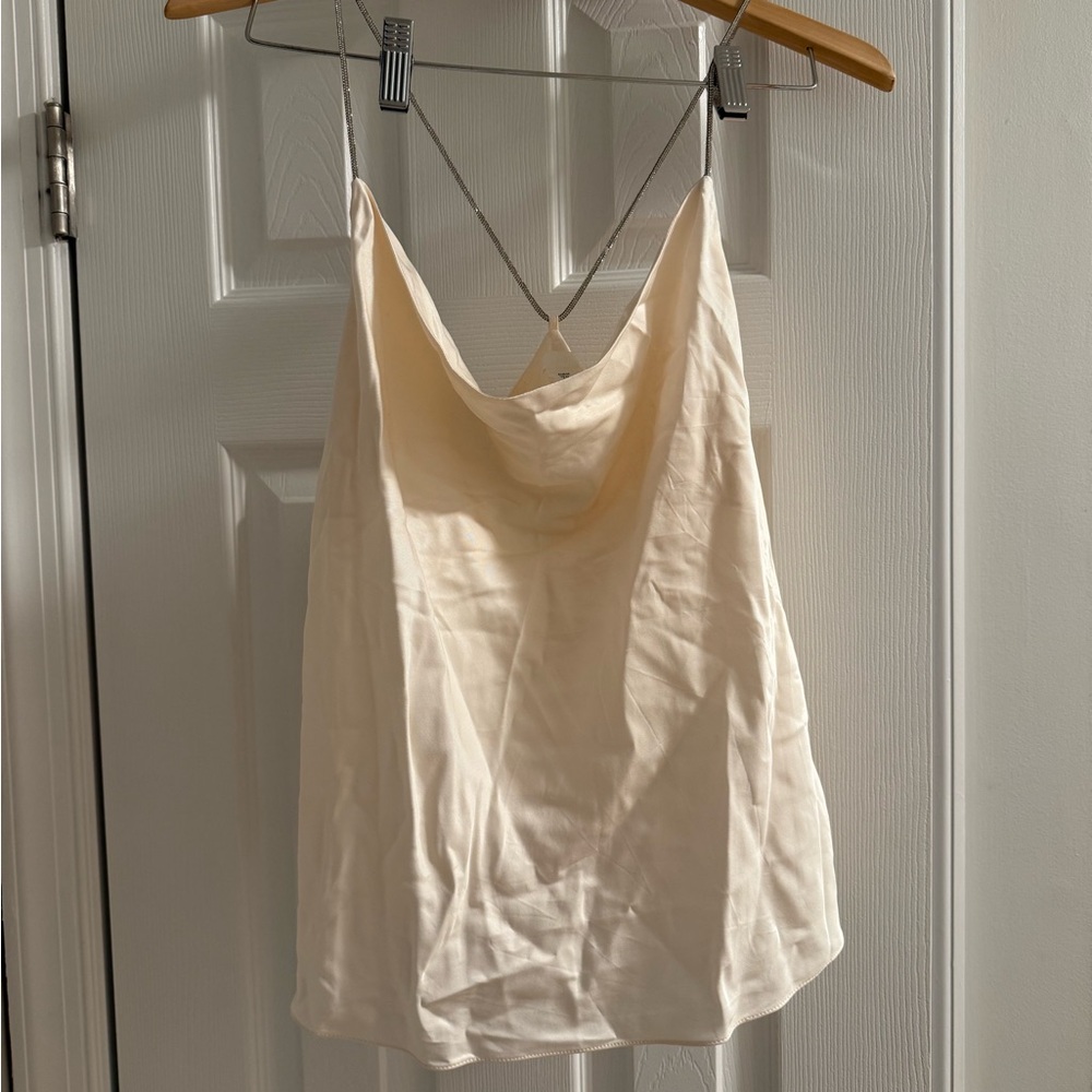 Elegant crystal Cream Women's Top
